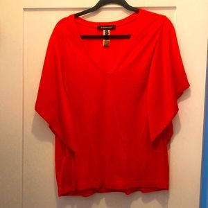 Bcbg loose v neck red t-shirt blouse. Flowy sleeves